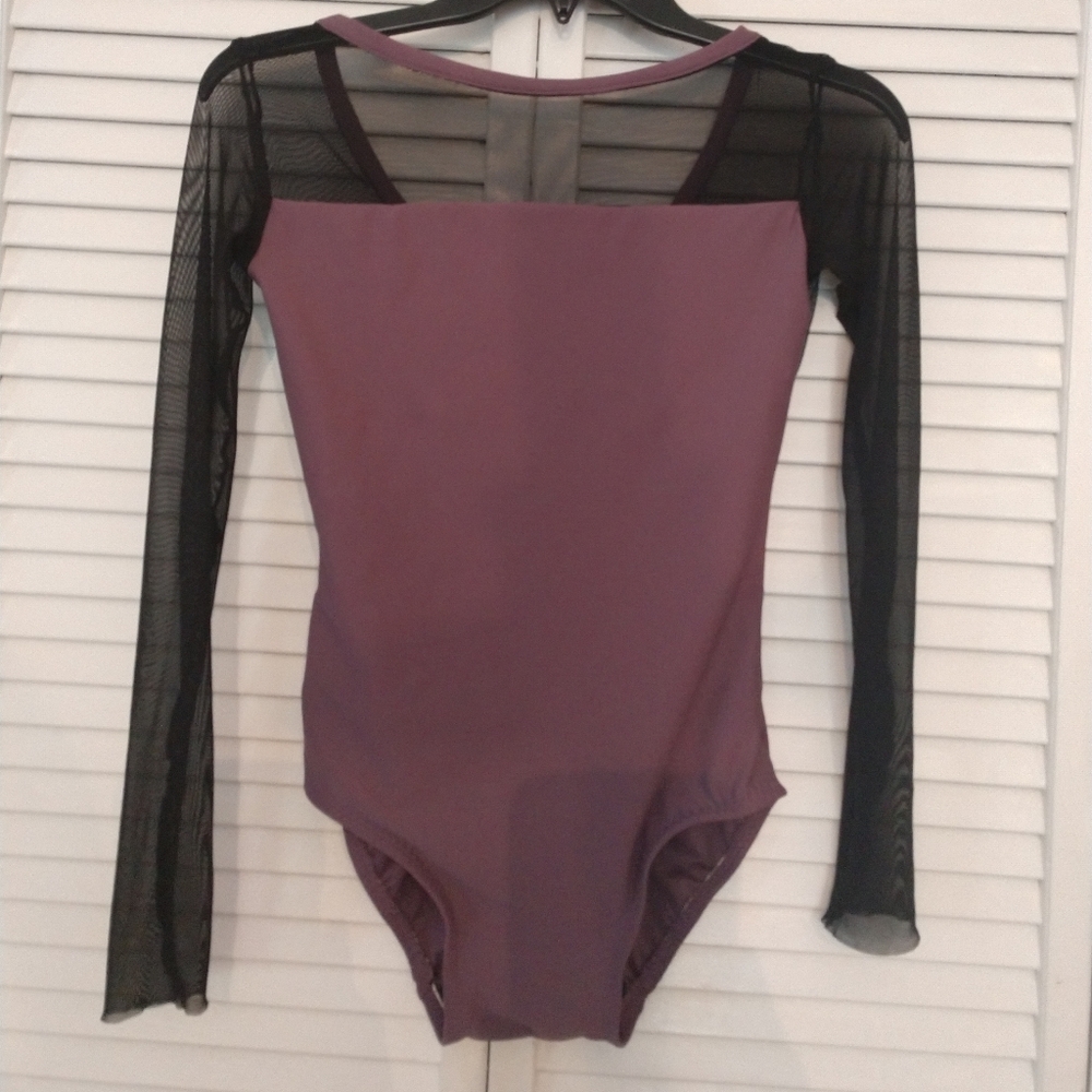 New Dark purple and Black Mesh Leotard size Medium